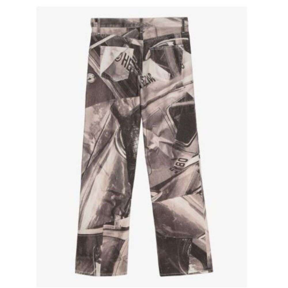 Helmut Lang car-print mid-rise straight-leg jeans Sz 30 NWT 870